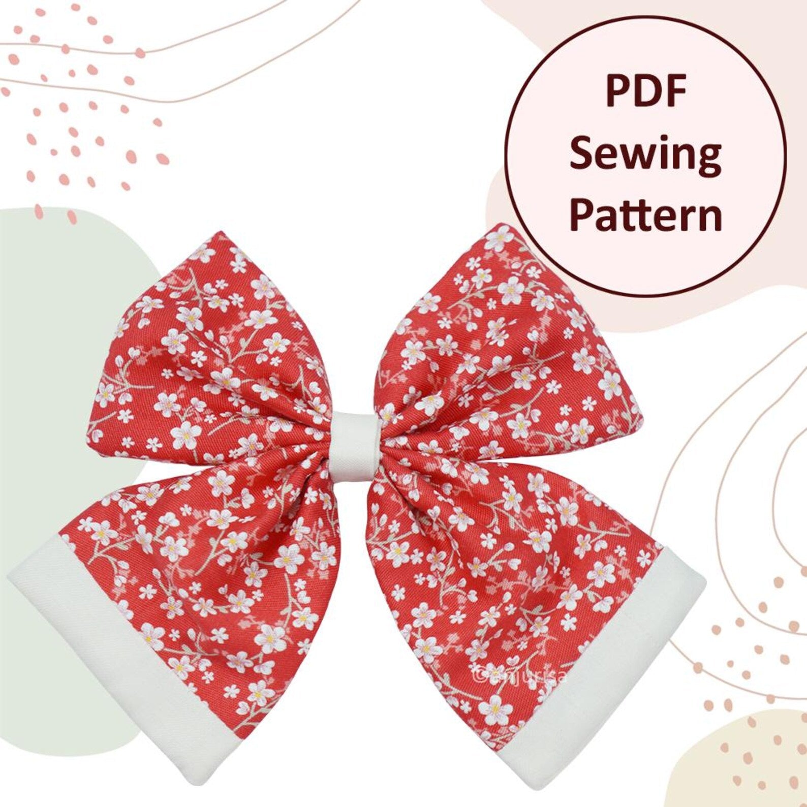 Talia Bow Sewing Pattern: DIY Hair Bow Template (PDF Download, 5 Sizes)