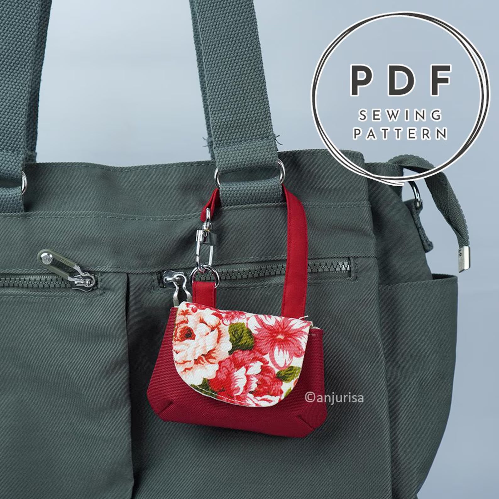 Mira Pouch Sewing Pattern: Keychain Mini Bag PDF Template