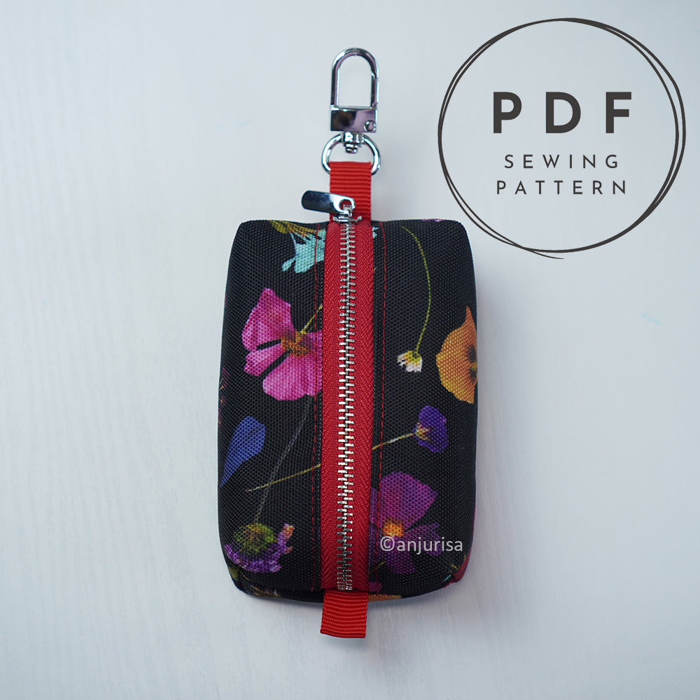 Cuby Pouch Sewing Pattern – Mini Boxy Zipper Keychain (PDF Pattern)