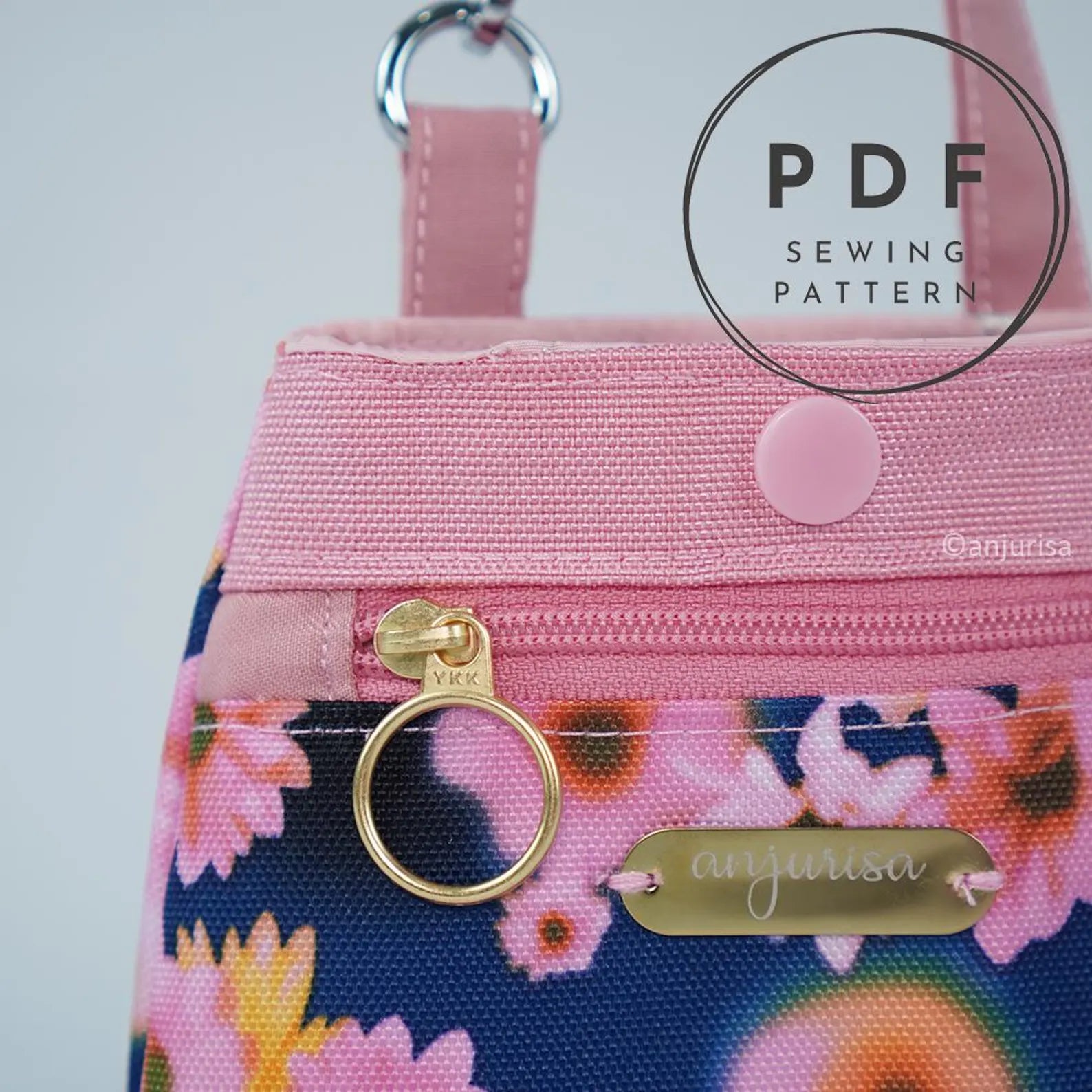 Poppy Pouch PDF Sewing Pattern | Zipper Pouch with Snap Pocket (Digital Download)