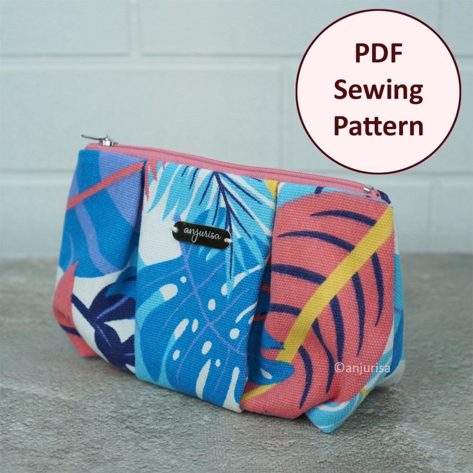 Ruchelle Pouch Sewing Pattern: Structured Pleated Design (PDF Pattern)