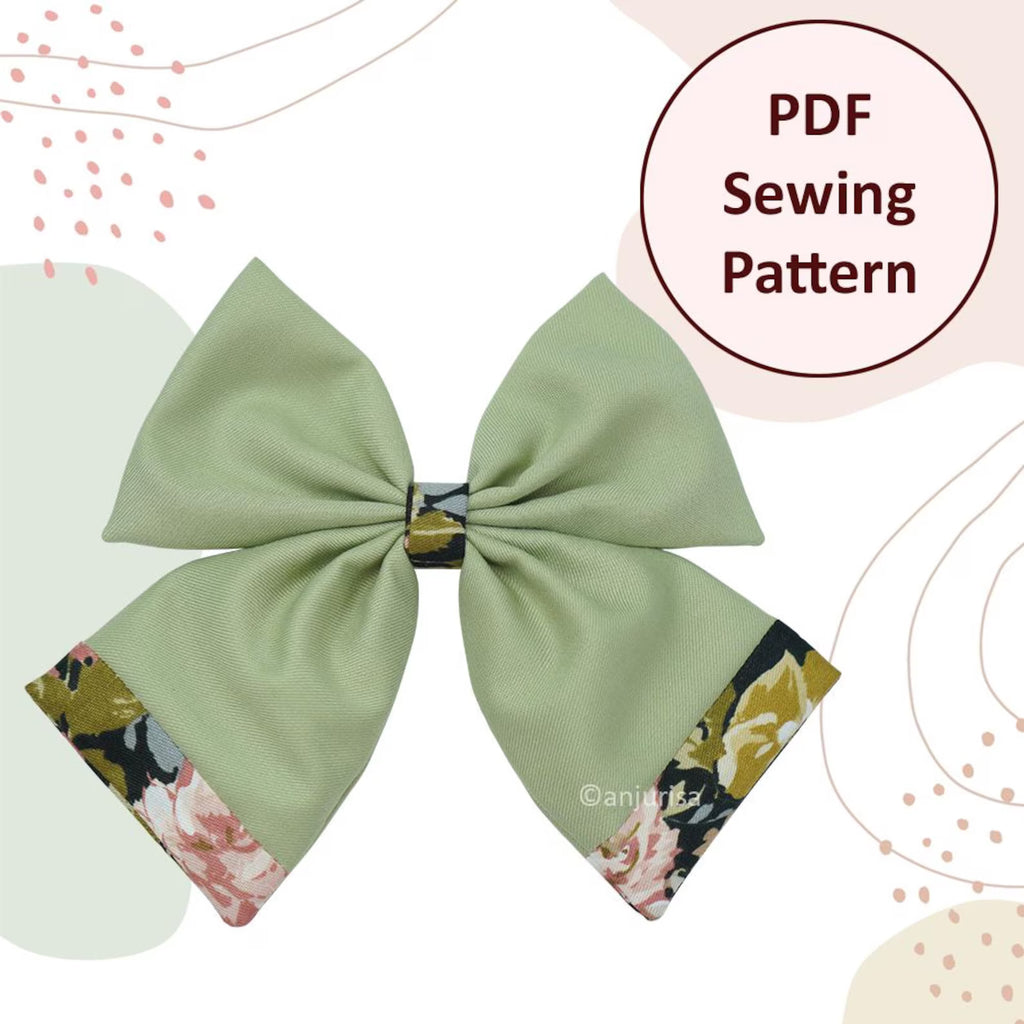Talia Bow Sewing Pattern: DIY Hair Bow Template (PDF Download, 5 Sizes)