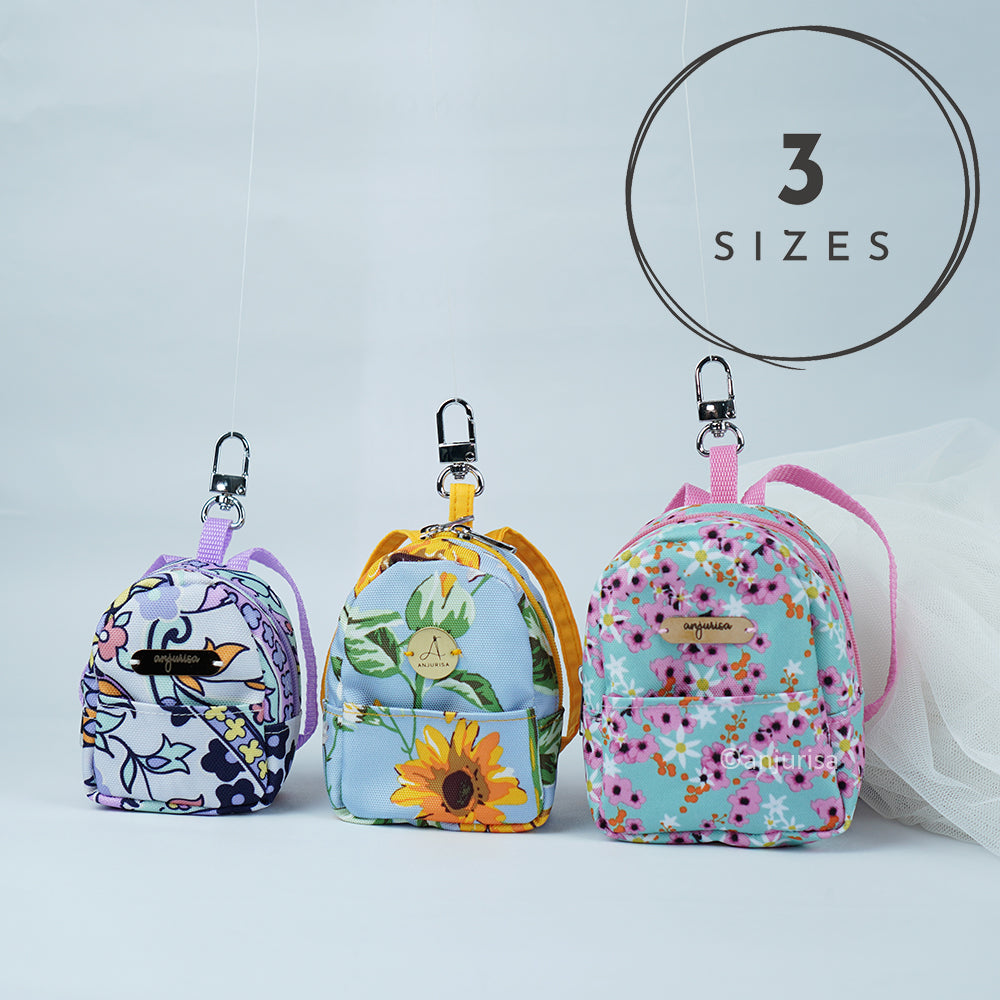 Bonnie Pouch Mini Backpack Sewing Pattern - Scrap Friendly Keychain Bag PDF (3 Sizes)