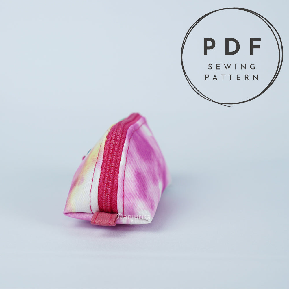 Arlia Pouch Sewing Pattern, Coin Purse, Mini Zipper Bag, Keychain - 3 Sizes