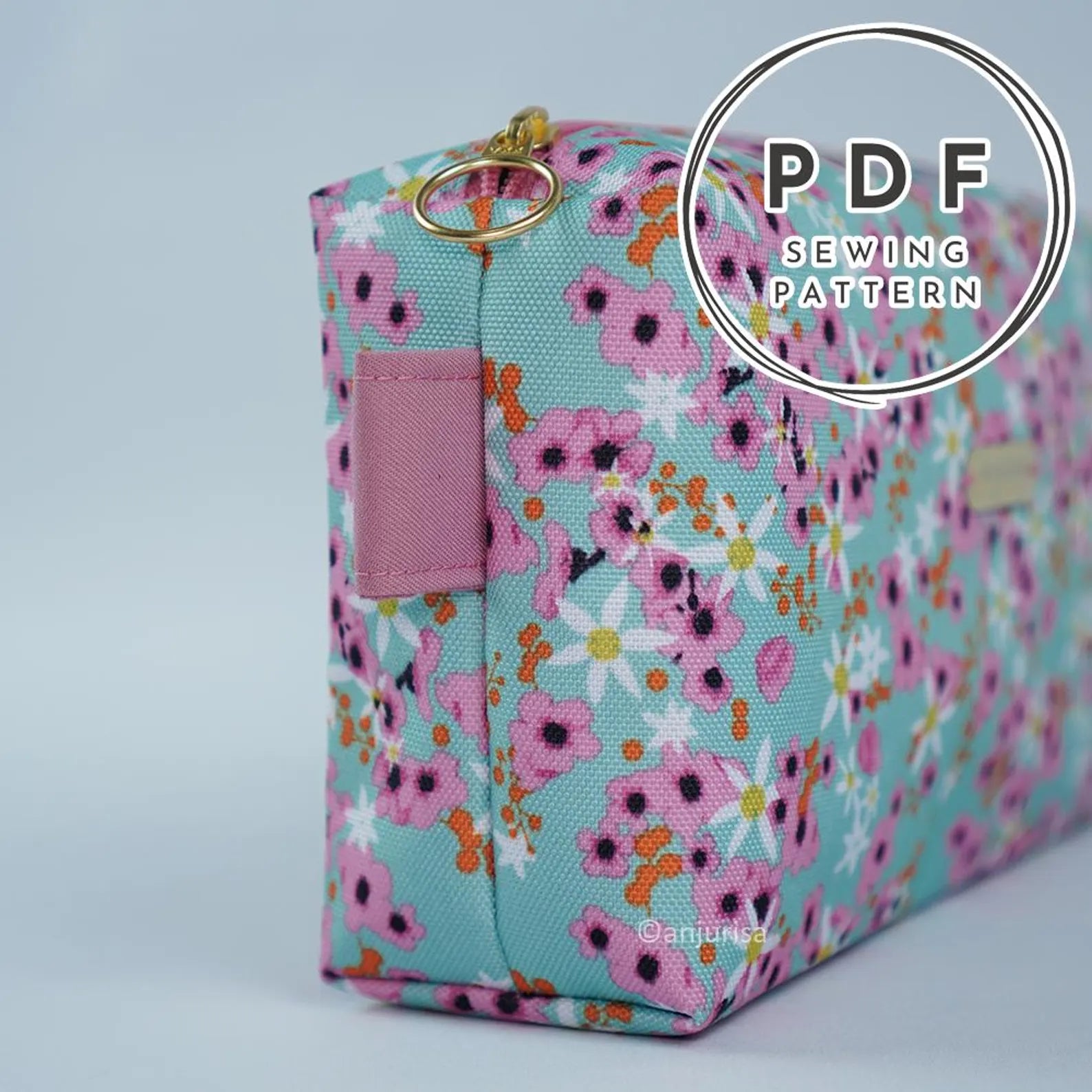 Lufi Boxy Pouch Sewing Pattern – DIY PDF Template with Zipper – Beginner Friendly