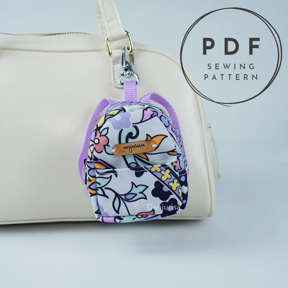 Bonnie Pouch Mini Backpack Sewing Pattern - Scrap Friendly Keychain Bag PDF (3 Sizes)