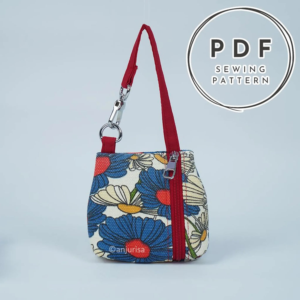 Kinan Pouch Sewing Pattern: Zipper Pouch / Mini Handbag Style (Beginner Friendly, 3 Sizes)