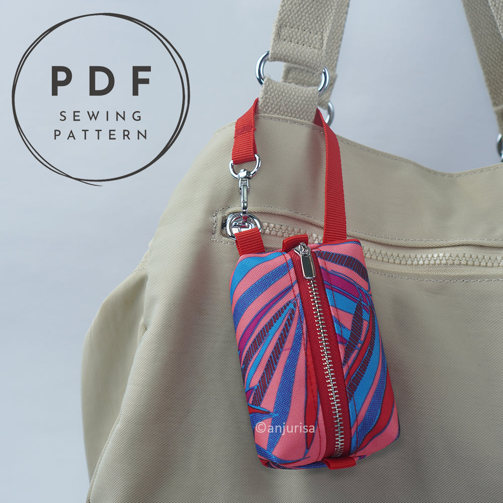 Cuby Pouch Sewing Pattern – Mini Boxy Zipper Keychain (PDF Pattern)