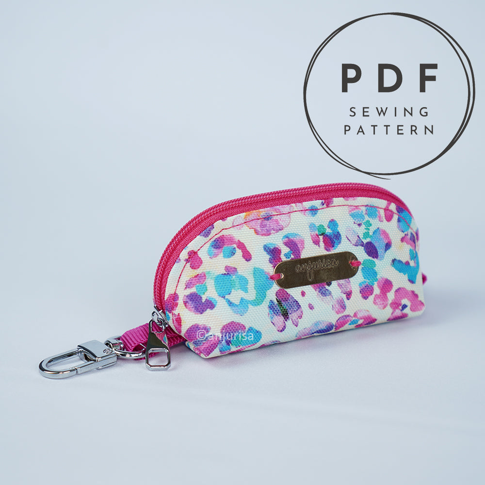 Arlia Pouch Sewing Pattern, Coin Purse, Mini Zipper Bag, Keychain - 3 Sizes