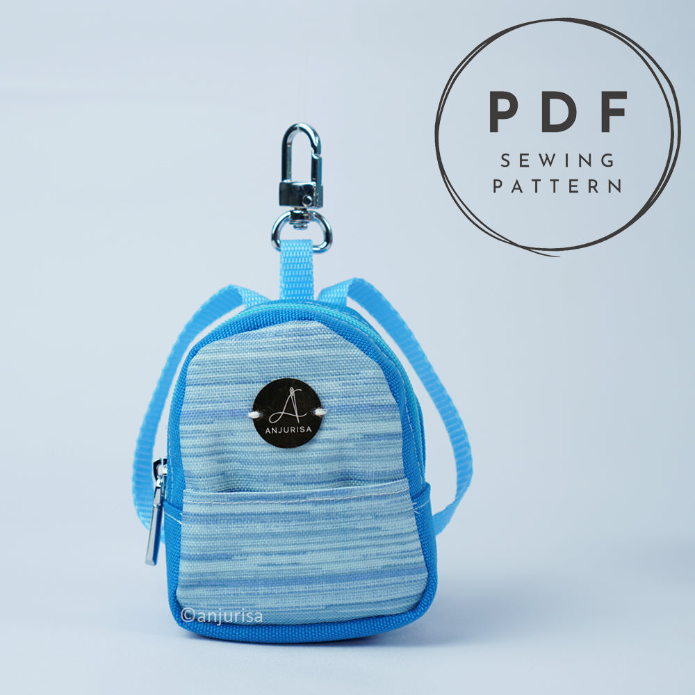 Bonnie Pouch Mini Backpack Sewing Pattern - Scrap Friendly Keychain Bag PDF (3 Sizes)