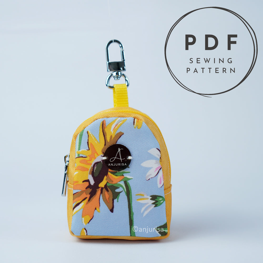 Bonnie Pouch Mini Backpack Sewing Pattern - Scrap Friendly Keychain Bag PDF (3 Sizes)