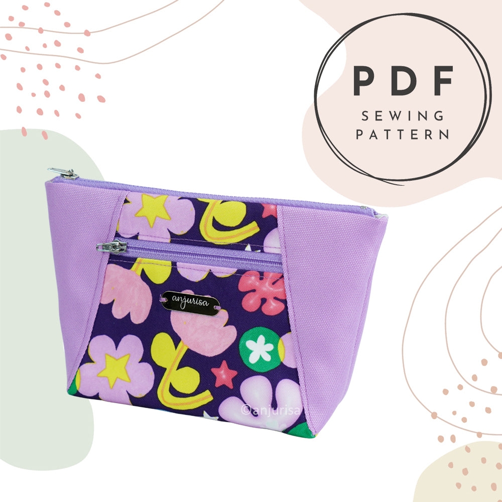Fremy Pouch PDF Sewing Pattern - Double Zipper Pouch - 5 Sizes