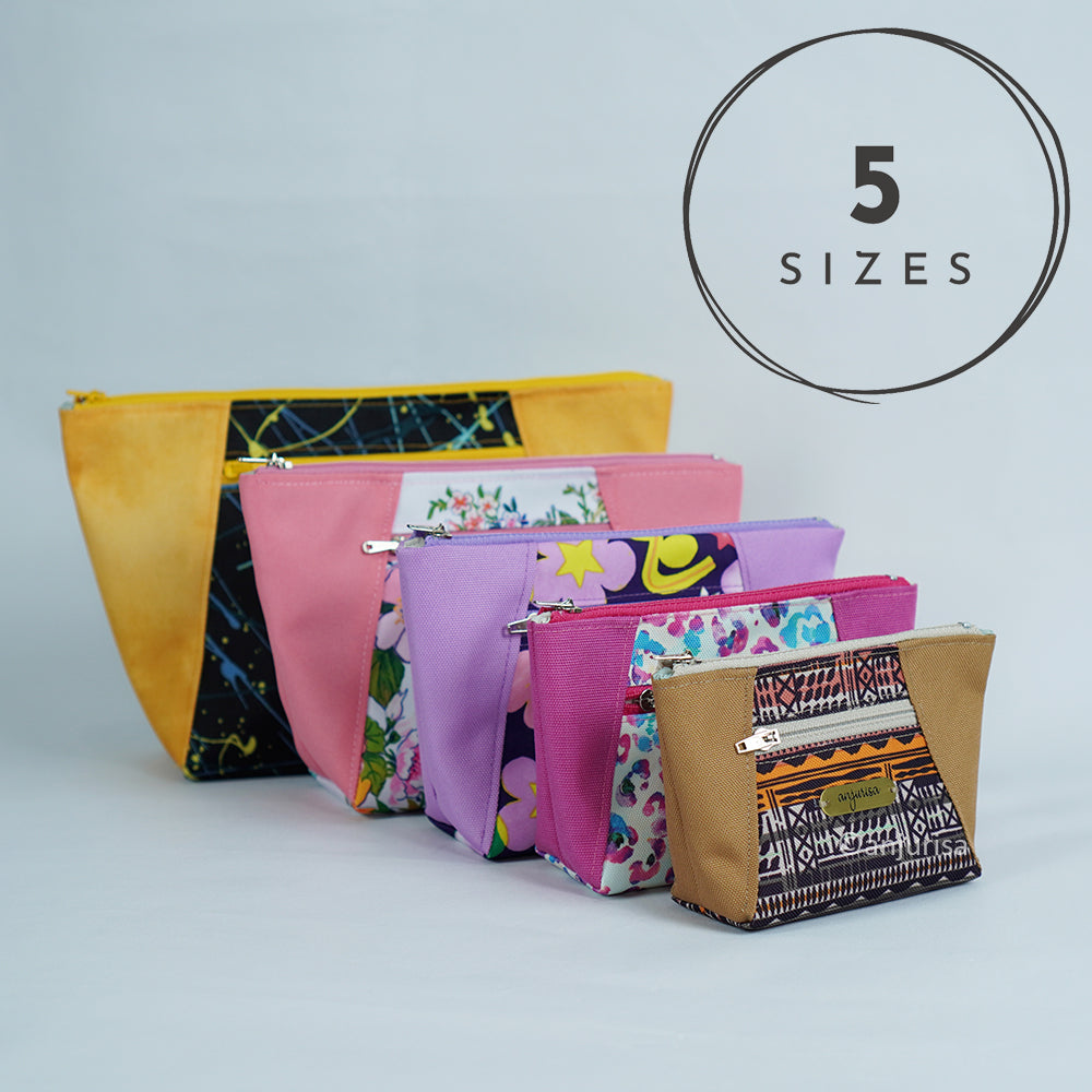 Fremy Pouch PDF Sewing Pattern - Double Zipper Pouch - 5 Sizes