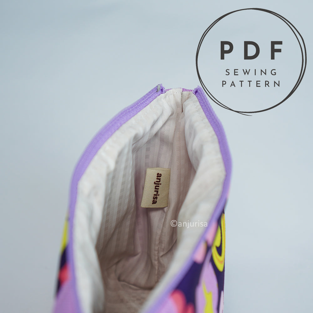 Fremy Pouch PDF Sewing Pattern - Double Zipper Pouch - 5 Sizes