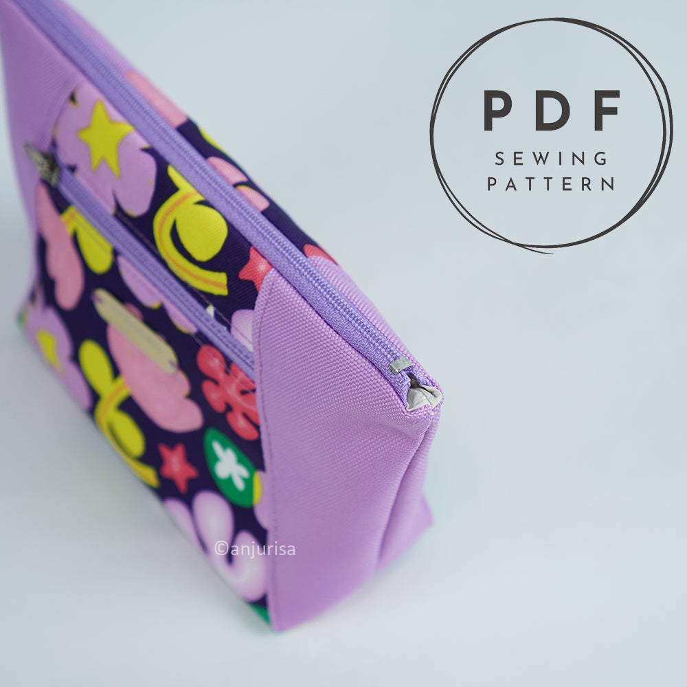 Fremy Pouch PDF Sewing Pattern - Double Zipper Pouch - 5 Sizes