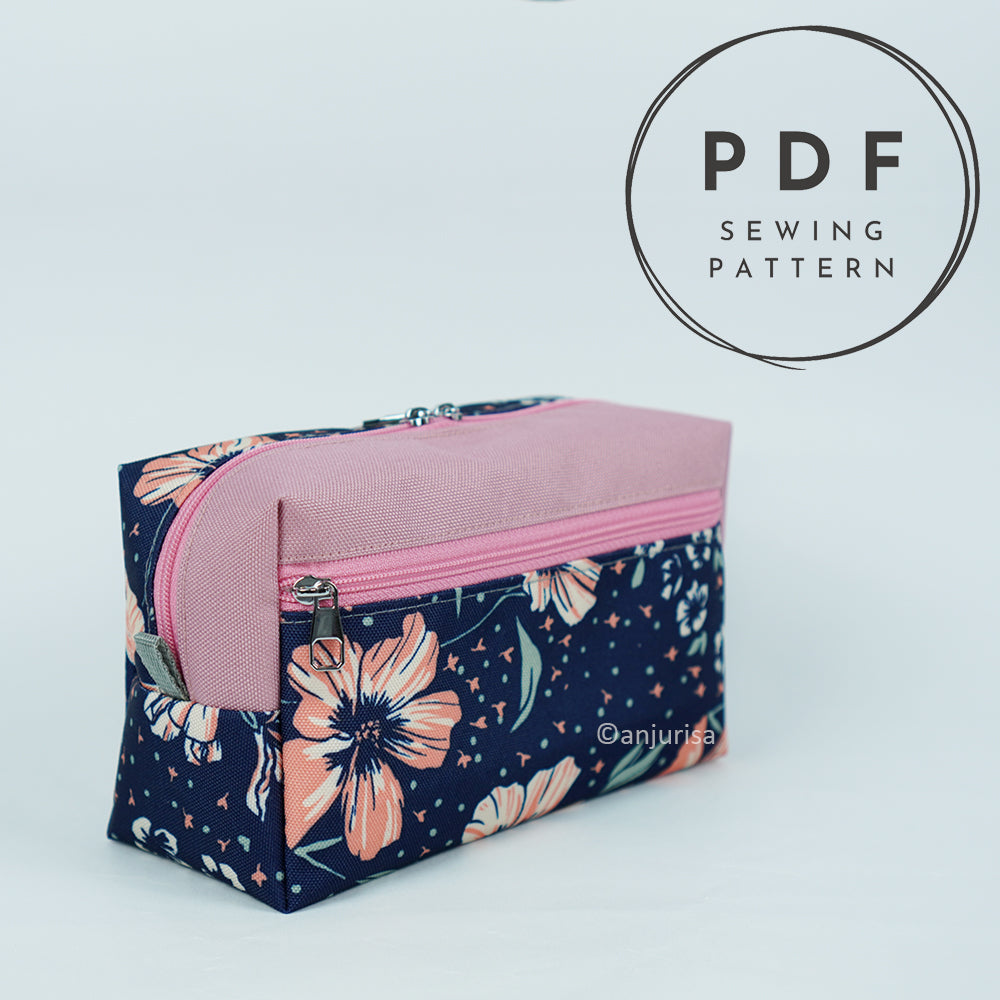 Gemi Boxy Pouch DIY Sewing Guide - Step-by-Step Templates for Boxy Dual-Zipper Pouches