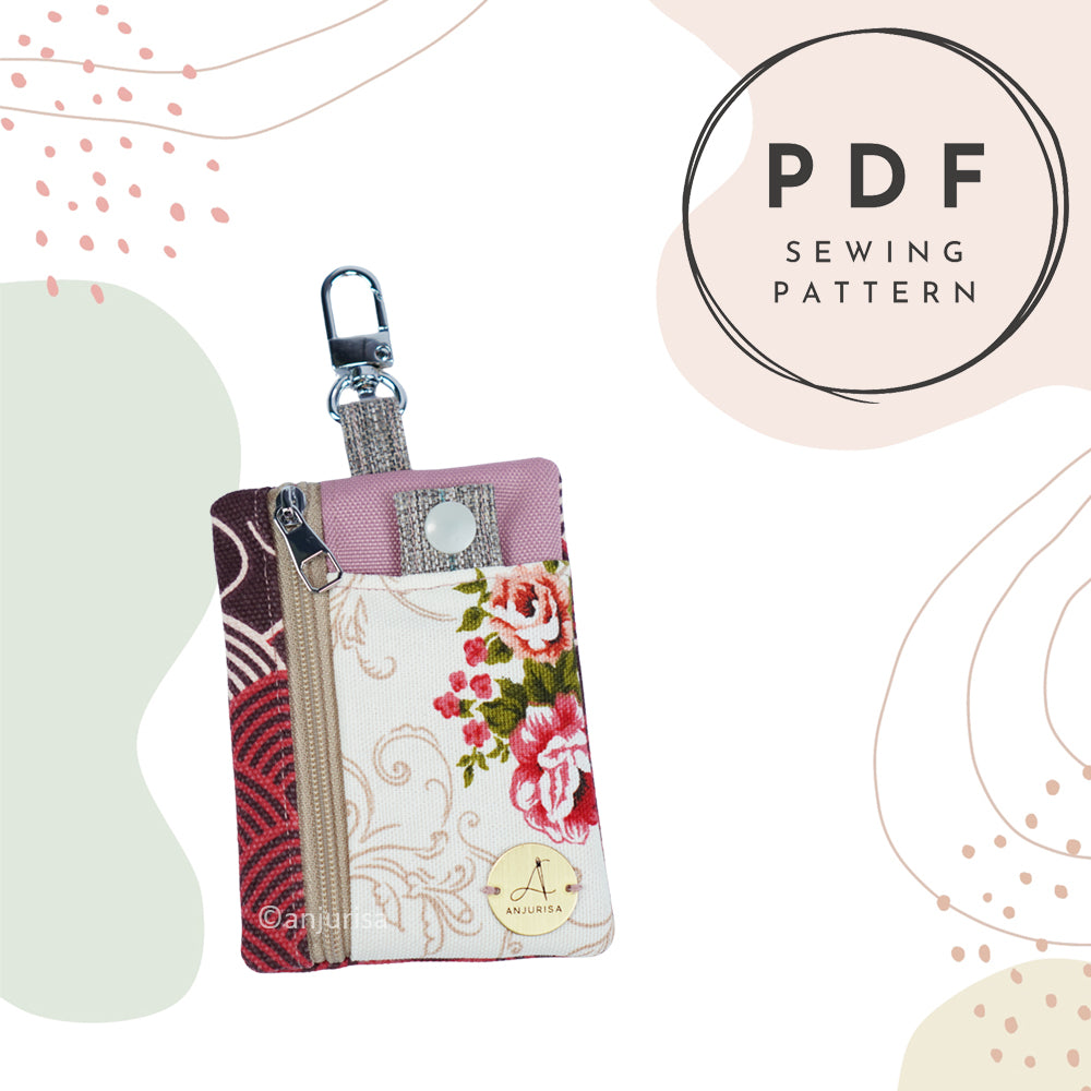 Sania Pouch Sewing Pattern - Mini Keychain Zipper Pouch PDF - Beginner Friendly Bag Organizer