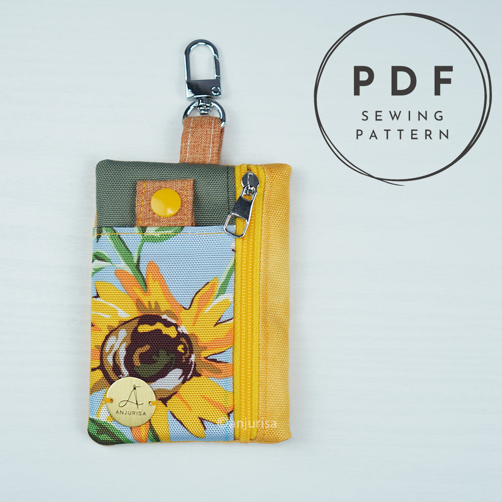 Sania Pouch Sewing Pattern - Mini Keychain Zipper Pouch PDF - Beginner Friendly Bag Organizer