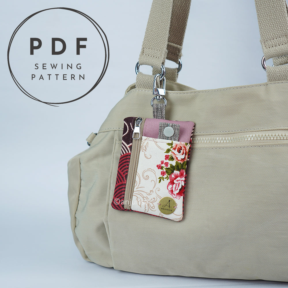 Sania Pouch Sewing Pattern - Mini Keychain Zipper Pouch PDF - Beginner Friendly Bag Organizer