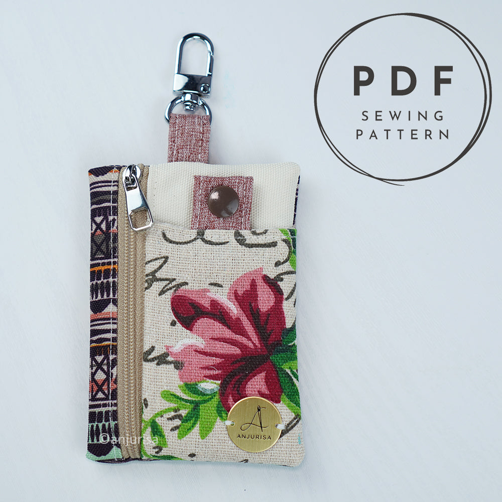 Sania Pouch Sewing Pattern - Mini Keychain Zipper Pouch PDF - Beginner Friendly Bag Organizer