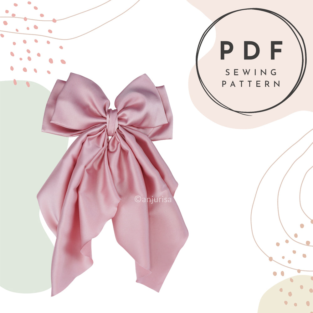 Dreamy Bow Sewing Pattern: Beginner-Friendly DIY Hair Bow Template (PDF Download, 5 Sizes)