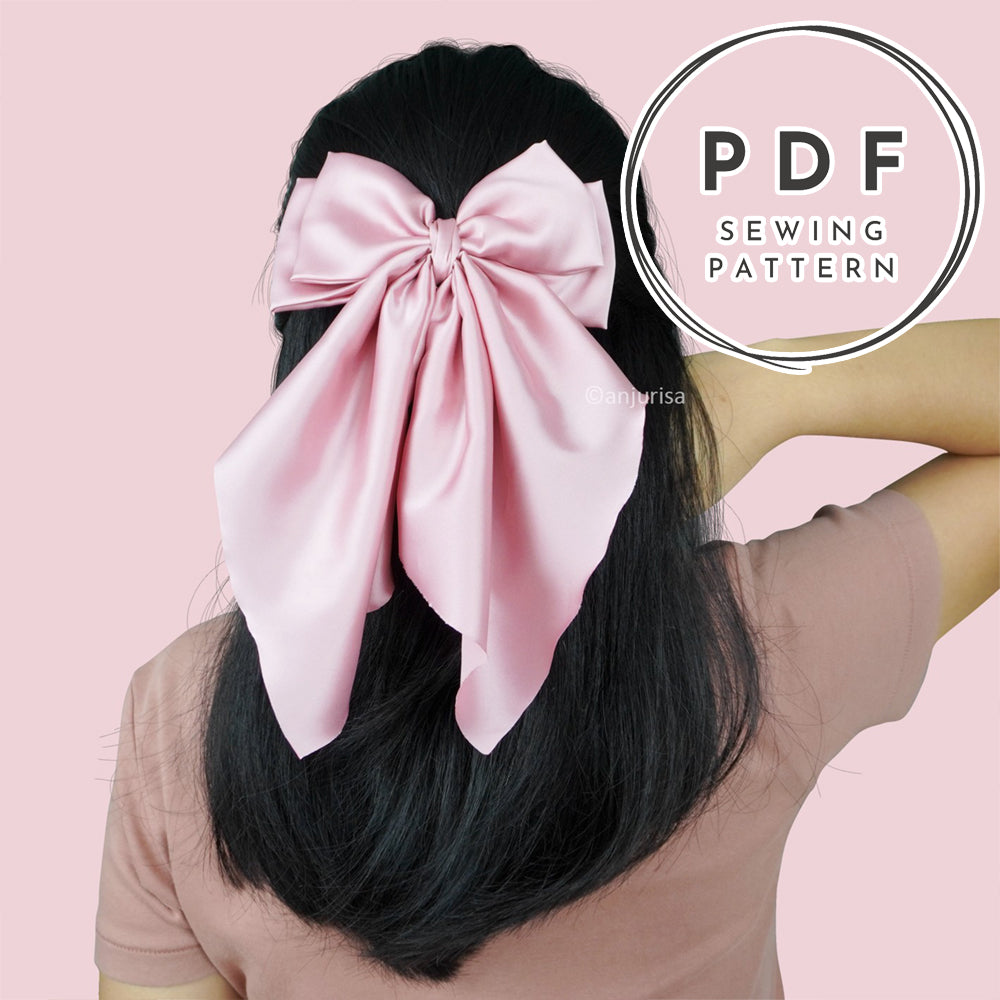 Dreamy Bow Sewing Pattern: Beginner-Friendly DIY Hair Bow Template (PDF Download, 5 Sizes)