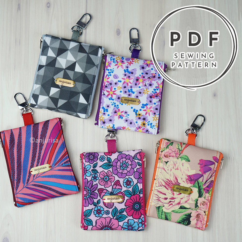 Riley Pouch Sewing Pattern - Two-Sided Zipper Keychain Pouch