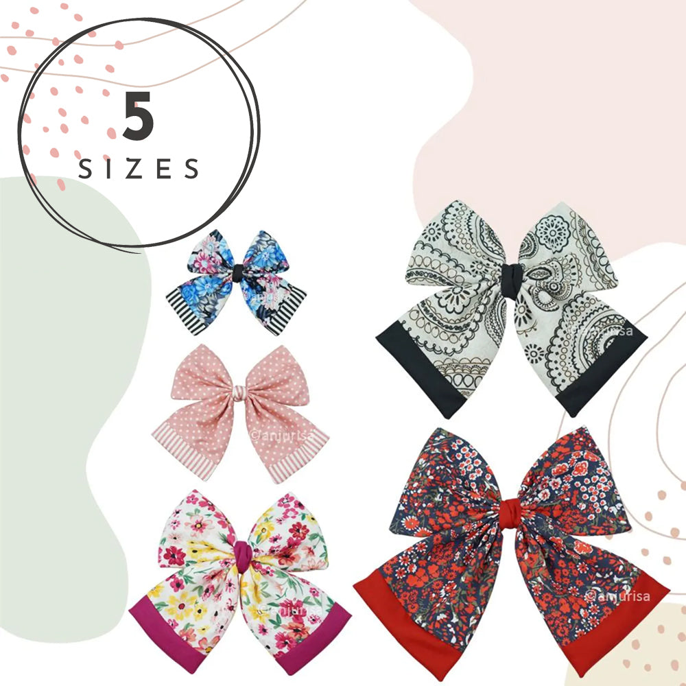 Talia Bow Sewing Pattern: DIY Hair Bow Template (PDF Download, 5 Sizes)