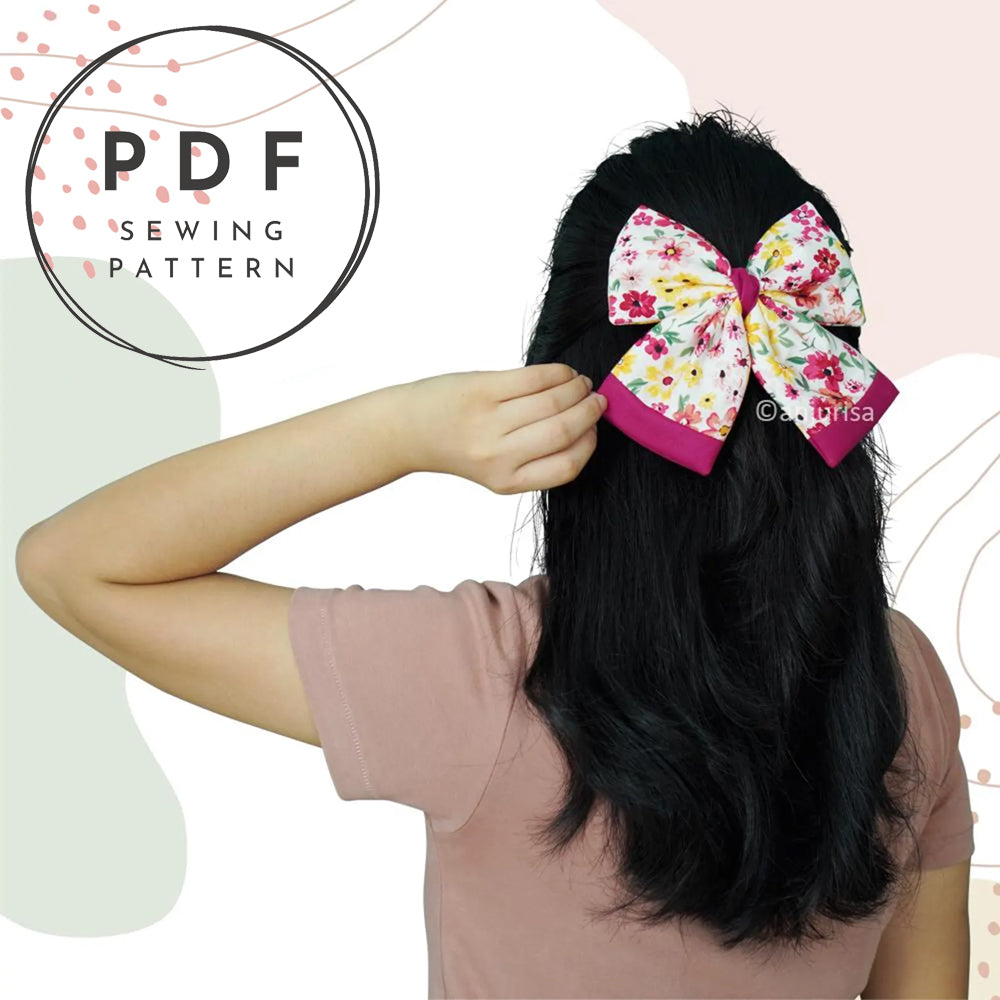 Talia Bow Sewing Pattern: DIY Hair Bow Template (PDF Download, 5 Sizes)