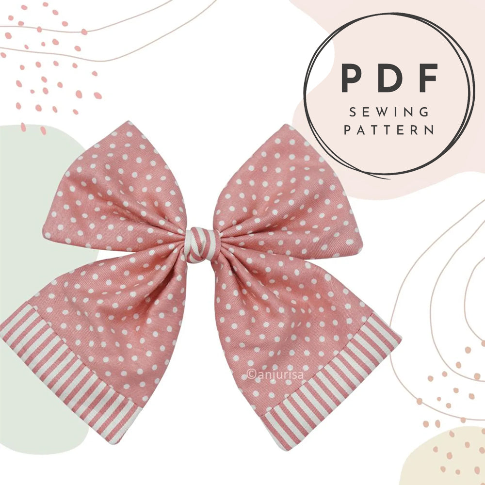 Talia Bow Sewing Pattern: DIY Hair Bow Template (PDF Download, 5 Sizes)