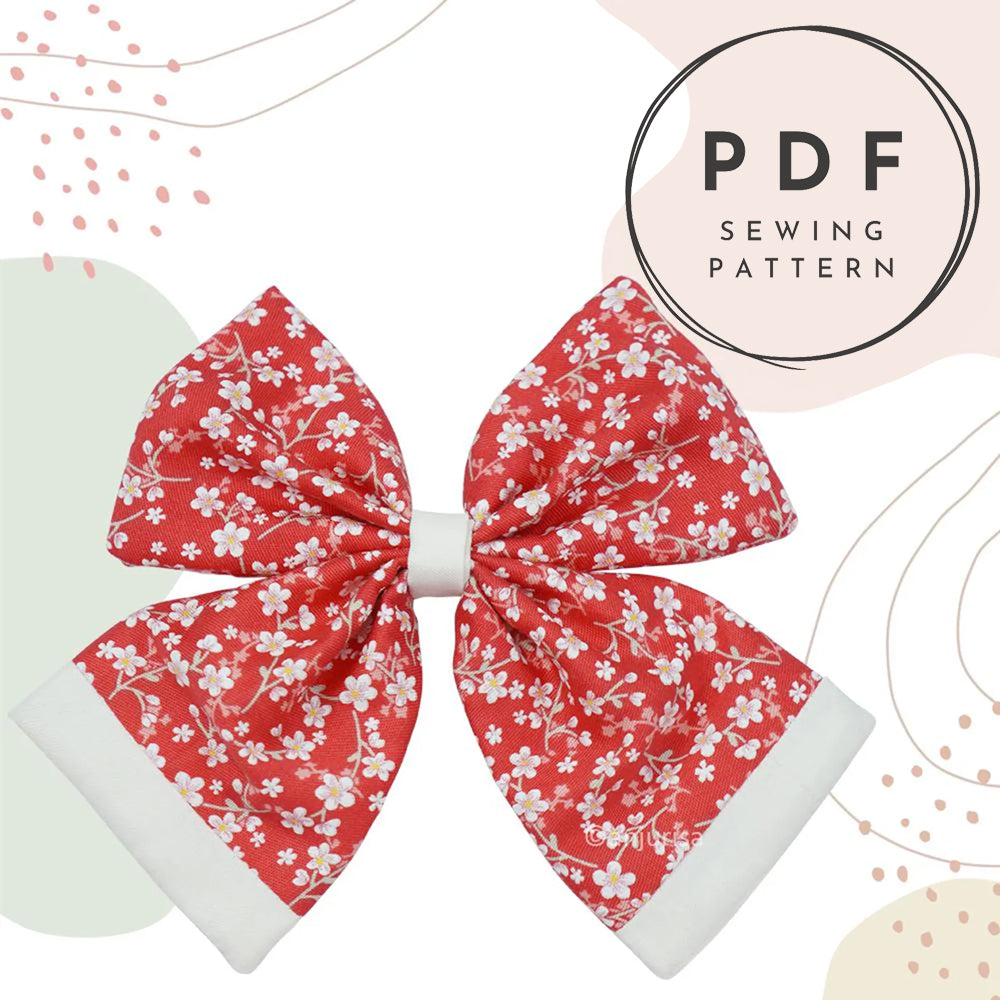 Talia Bow Sewing Pattern: DIY Hair Bow Template (PDF Download, 5 Sizes)