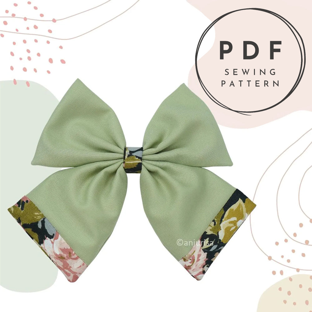 Talia Bow Sewing Pattern: DIY Hair Bow Template (PDF Download, 5 Sizes)