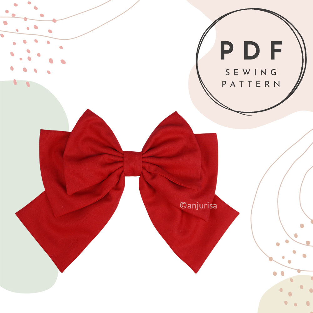 Triace Bow Sewing Pattern - Multi-Layered DIY Bows Template (PDF Pattern)