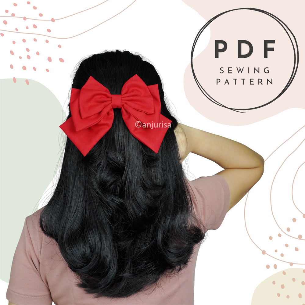 Triace Bow Sewing Pattern - Multi-Layered DIY Bows Template (PDF Pattern)